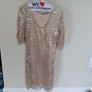 Size S gold sequin scoop neck dress